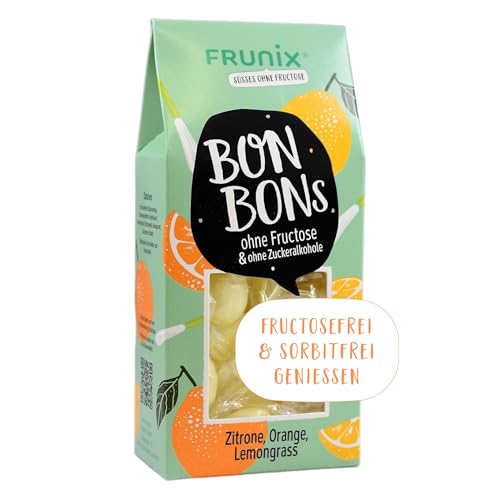 Frunix Bonbon ohne Fructose - verschiedene Sorten - fructosefrei und sorbitfrei, vegan, glutenfrei und ohne Zitronensäure (Zitrone-Orange-Lemongrass) von FRUNIX