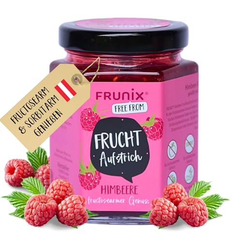 FRUNIX-Fruchtaufstriche in 8 Sorten: fructosearm, sorbitarm, vegan, glutenfrei, ohne Zitronensäure, low FODMAP (Himbeere) von FRUNIX