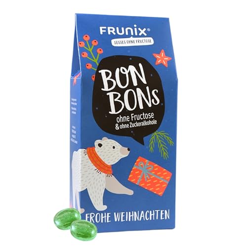 FRUNIX-Fruchtbonbons, Weihnachtsedition, je 2 Sorten Bonbons, für eine fructosearme Ernährung (Eisbär (saurer Apfel & Johannisbeere)) von FRUNIX