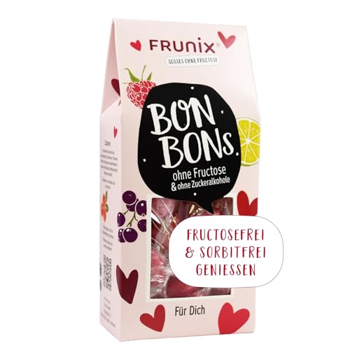 Frunix Bonbon ohne Fructose - verschiedene Sorten - fructosefrei und sorbitfrei, vegan, glutenfrei und ohne Zitronensäure ("Für Dich" (Mischung Himbeere-Limette & Johannisbeere-Cranberry)) von FRUNIX