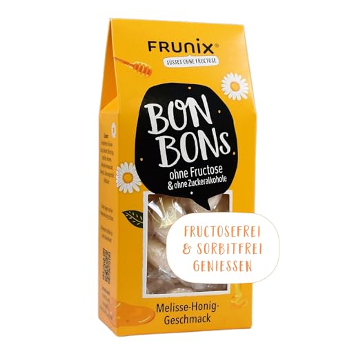 Frunix Bonbon ohne Fructose - verschiedene Sorten - fructosefrei und sorbitfrei, vegan, glutenfrei und ohne Zitronensäure (Honig-Melisse (vegan)) von FRUNIX