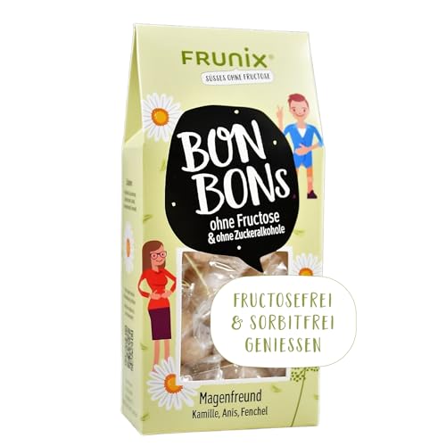 Frunix Bonbon ohne Fructose - verschiedene Sorten - fructosefrei und sorbitfrei, vegan, glutenfrei und ohne Zitronensäure (Magenfreund (Anis, Fenchel, Kümmel, Kamille)) von FRUNIX