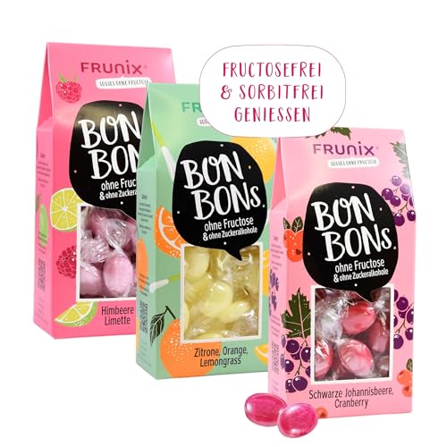 Frunix Bonbons ohne Fructose und Zuckeralkohole 3er Set Fruchtmischung von FRUNIX