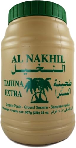 Tahina Tahini gemahlener Sesamsamenölpaste Al Nakhil 100% natürlich 907g von FUFSAWS