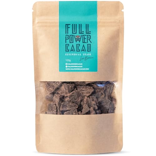 FULL POWER KAKAO - Zeremonieller Kakao 100g - Premium Roh- & Reiner Kakao in Zeremonieller Qualität für Herzöffnende Rituale & Heilungsreisen, Bekannt aus Dragon's Den - Von Lokalen Bauern Venezuela von FULL POWER CACAO