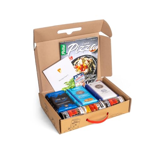 FUMOSA Pizza-Starterkit inkl. Rezeptheft, Pizzamehl, Trockenhefe, San Marzano Tomaten DOP + GRATIS Magazin (9-tlg.) | Pizzakit | Pizzaset | Pizza-Bundle von FUMOSA