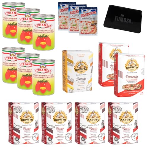 FUMOSA X Caputo & Strianese Pizza-Kit »Pizza Refill« | Pizzamehl | Semola | San Marzano Tomaten DOP | Pizza Zutaten (Pizza Refill PLUS (15-tlg.)) von FUMOSA