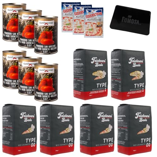 FUMOSA X Teichners' Beste & Gustarosso Pizza-Kit »Pizza Refill« | Pizzamehl | San Marzano Tomaten DOP | Pizza Zutaten (Pizza Refill PLUS (14-tlg.)) von FUMOSA