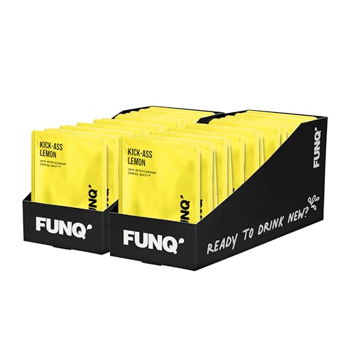 FUNQ' Energy Shots Kick-Ass Lemon 30er Pack, natürlicher Energy Drink Mix-Sirup mit Koffein, Vitaminen und Mineralien, wenig Zucker, ohne Taurin und zero Süßstoffe von FUNQ´