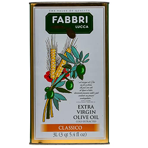 Fabbri Lucca Olivenöl Classico - 2x 3 Liter Kanister - italienisches Öl aus der Toskana, natives Olivenöl extra vergine kaltgepresst mit wenig Säure aus Italien Lammari von GREAT BRITISH TRADING LIMITED