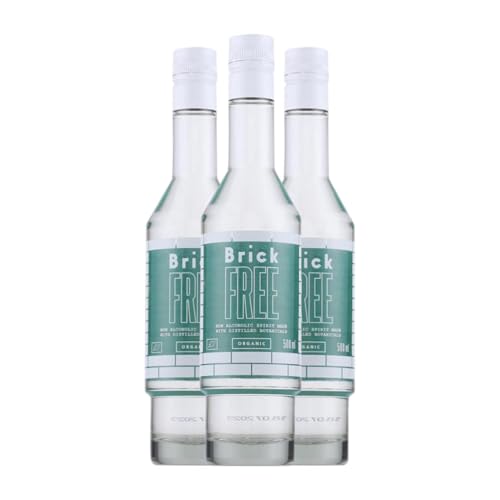 Gin Fair Brick Free 0,0 Medium Flasche 50 cl Sin Alcohol (Karton mit 3 Medium Flasche von 50 cl) von Fair Wine & Spirits