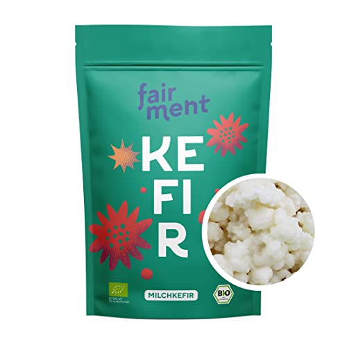 Fairment Starterkultur Kefir | Bio Milchkefir einfach selber machen | Kefir mit Langlebigen Knollen | Mit deutscher Schritt-für-Schritt-Anleitung | 1x Bio Kultur Kefir Knollen von Fairment