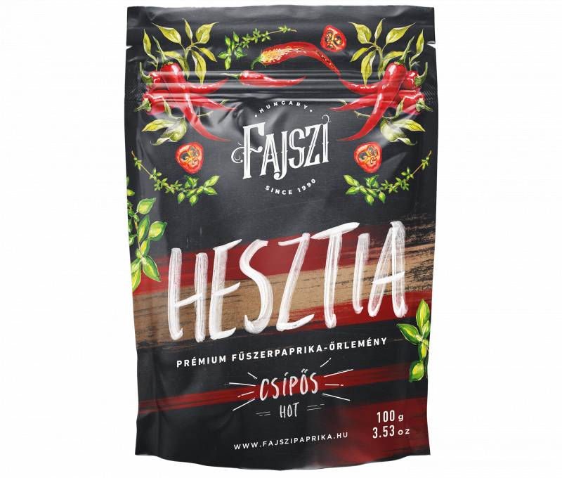 ”Hesztia” PREMIUM paprikapulver - 100g  "SCHARF", FAJSZI von Fajszi Paprika Manufaktúra