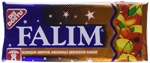 Falim Sugarless Plain Gum, Fruit Mix Flavoured, 20 Pack, 100 Pieces Each von Falim