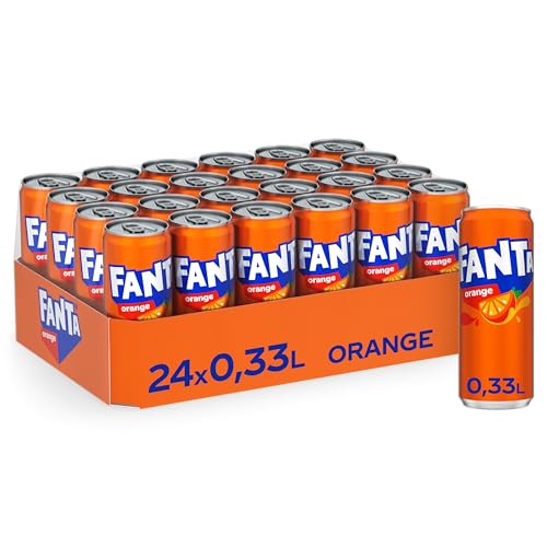 Fanta Orange - fruchtig-spritzige Limonade mit klassischem Orangengeschmack - erfrischendes Softgetränk in Einweg Dosen (24 x 330 ml von Fanta