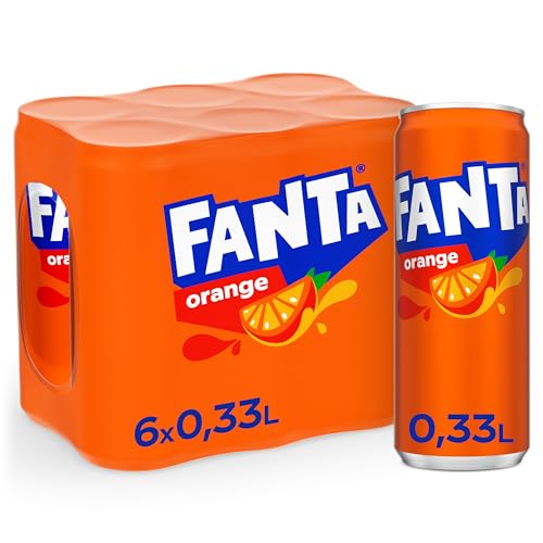 Fanta Orange - super frische Limonade mit Orangengeschmack und Spaß-Garantie in Einweg Dosen (6 x 330 ml) von Fanta