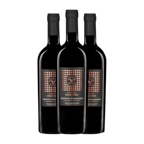 Fantini Leggenda Primitivo Primitivo di Manduria 75 cl Rotwein (Karton mit 3 Flaschen von 75 cl) von Fantini