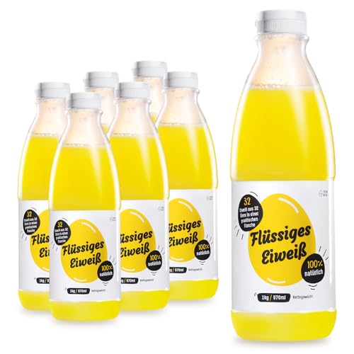 Farma Białka 100% Flüssiges eiweiß, Eiklar-flüssig, Hochwertiges Hühnereiweiß für eine eiweißreiche Ernährung (5820ml (6x1kg)) von Farma Białka