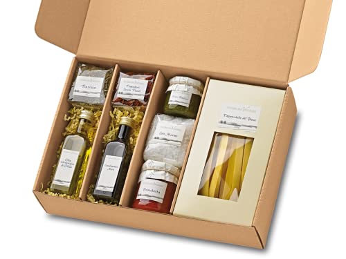 Geschenk Feinkost Geschenkkorb Cucina Italiana Geschenk-Set Italien Präsentkorb mit Pasta Pesto Olivenöl Bruschetta italienische Spezialitäten (Geschenkkorb Cucina Italiana) von Fattoria San Vincenzo