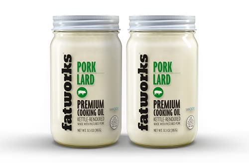 Fatworks Hochwertiges Schmalz für die Weide, nicht hydriert, hergestellt für traditionelle Keto- und Paleo-Köche. Handgefertigt hergestellt, WHOLE30 genehmigt, Glas, 400 ml. von Fatworks