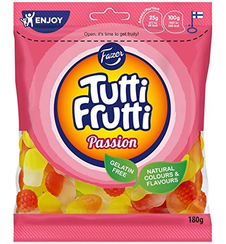 Fazer Tutti Frutti Passion Gummiartig 1 Pack of 180g von Fazer