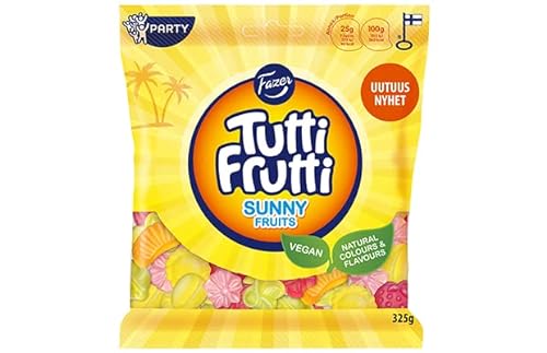 Fazer Tutti Frutti Sunny Fruits Gummi 5 Packungen von 325 g 57,5 ​​Unzen von Fazer