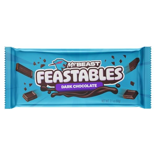 Feastables die MrBeast bar 1 Stück - Dark Chocolate/Zartbitterschokolade - Seien Sie der Erste, der die neueste Bar von MrBeast probiert. von Feastables