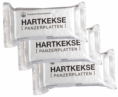 n. v. 3 mal Hartkekse (Panzerplatten), aus original Bundeswehr Produktion | 3 x 125g von Feddeck