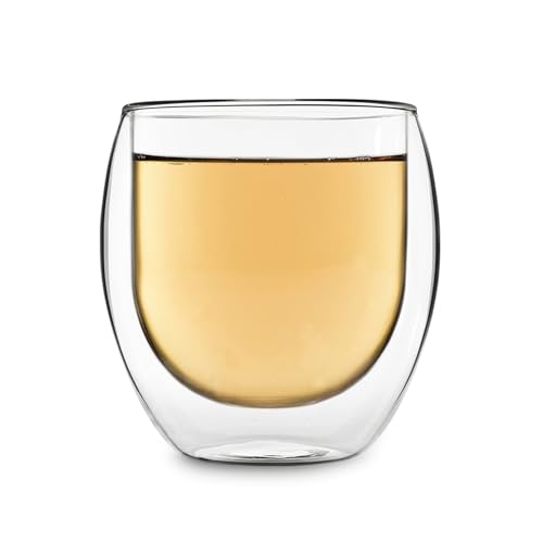 Feelino 1X Teetasse Aus Glas Doppelwandig, Teegläser Mit 410Ml, Doppelwandige Teegläser, Teeglas Spülmaschinenfest, Thermo-Teegläser, Tee Gläser Mit Schwebeeffekt von Feelino