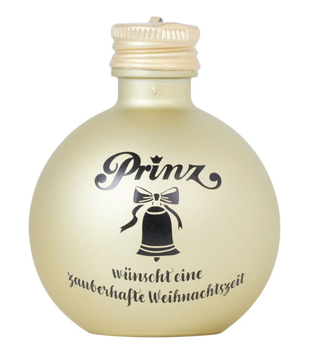 Prinz Christbaumkugel mit Alte Wald-Himbeere 4cl (41 % vol, 0,04 Liter) von Fein-Brennerei Prinz