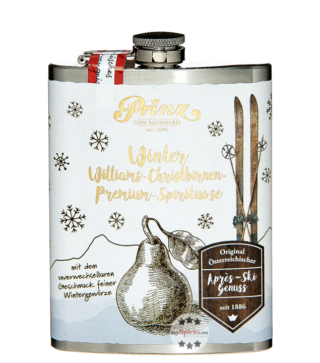 Prinz Flachmann Winter Williams-Christbirne  (34 % Vol., 0,2 Liter) von Fein-Brennerei Prinz