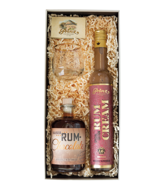 Prinz Geschenkset Rum-Gestöber (17 & 40 % vol, 1,0 Liter) von Fein-Brennerei Prinz