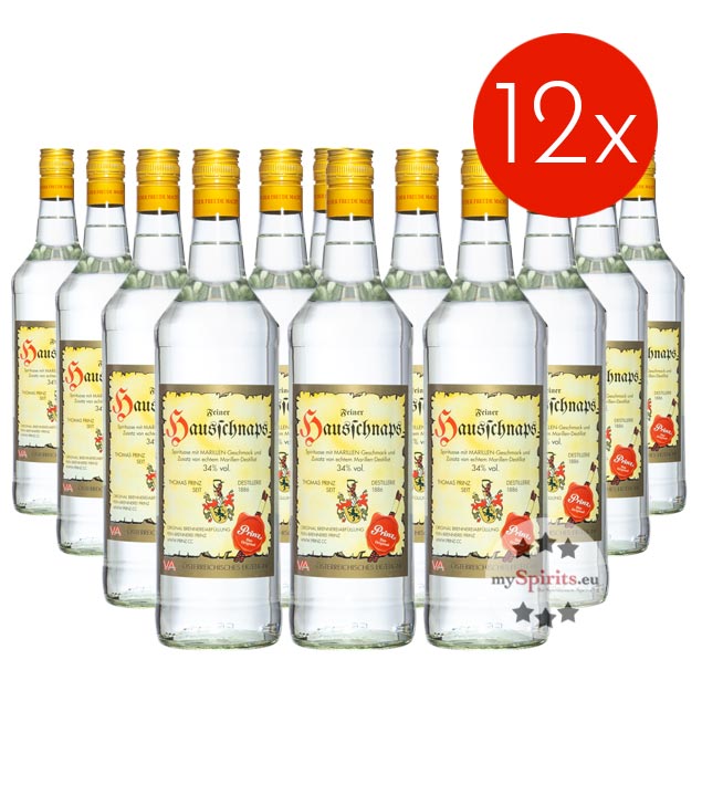 12 x Prinz Hausschnaps Kombi-Paket (34 % Vol., 12,0 Liter) von Fein-Brennerei Prinz