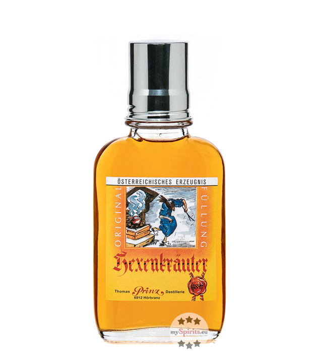 Prinz Hexenkräuter Likör Flachmann (48 % vol, 0,1 Liter) von Fein-Brennerei Prinz