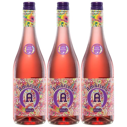 Anecoop Bodegas Amatista Moscato Rosado Frizzante Lieblich Roséwein Spanien inkl. FeinWert E-Book (3 x 0,75 l) von FeinWert