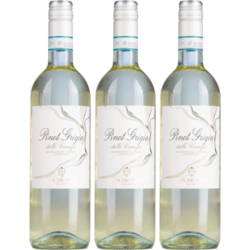 Antiche Terre Pinot Grigio DOC Weisswein Wein Trocken Veneto Italien inkl. FeinWert E-Book (3 x 0,75l) von FeinWert