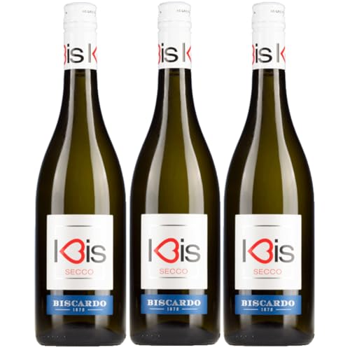 Biscardo I-Bis Frizzante Bisecco Bianco Garganega Trebbiano Schaumwein Veneto Italien inkl. FeinWert E-Book (3 x 0,75l) von FeinWert