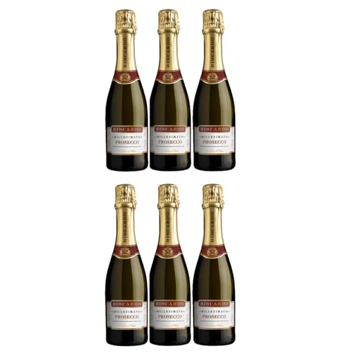 Biscardo Spumante Piccolo Glera Schaumwein brut Italien inkl. FeinWert E-Book (6 x 0,375l) von FeinWert