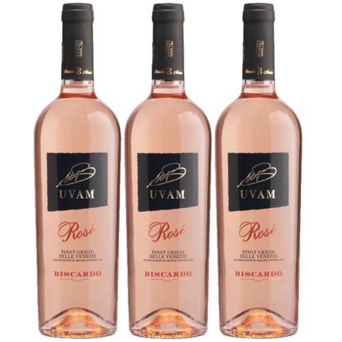 Biscardo UVAM Pinot Grigio Blush Rosato Roséwein Wein Trocken Rosé Italien inkl. FeinWert E-Book (3 x 0,75l) von FeinWert