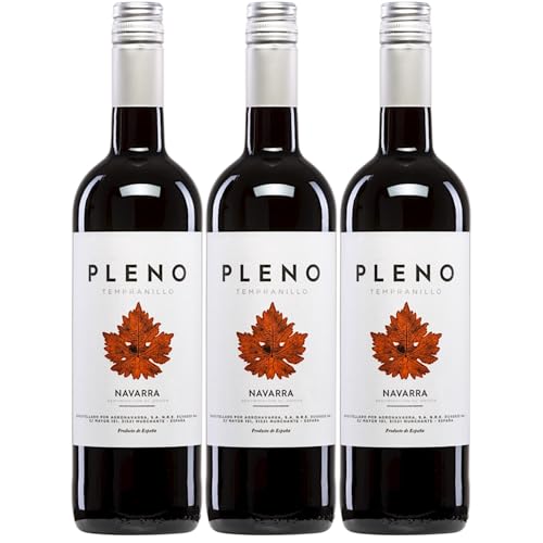 Bodegas Agronavarra Pleno Tempranillo Trocken Rotwein Vegan Spanien inkl. FeinWert E-Book (3 x 0,75 l) von FeinWert