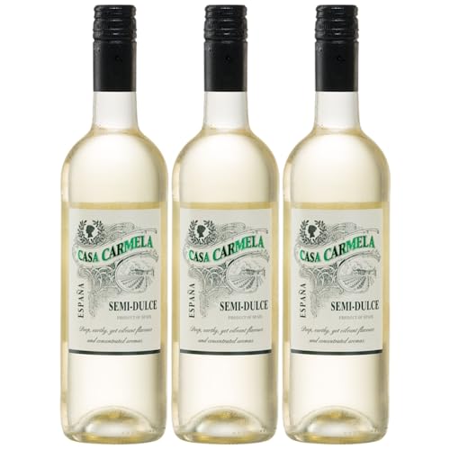 Bodegas Castaño Casa Carmela Semi-Dulce Blanco Halbtrocken Weißwein Vegan Spanien inkl. FeinWert E-Book (3 x 0,75 l) von FeinWert