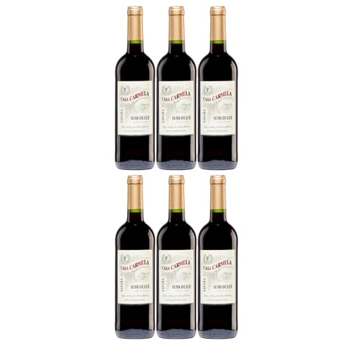 Bodegas Castaño Casa Carmela Semi-Dulce Tinto Halbtrocken Rotwein Vegan Spanien inkl. FeinWert E-Book (6 x 0,75 l) von FeinWert