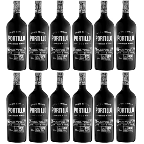 Bodegas Salentein Portillo Malbec Magnum 1,5 L Rotwein Wein Trocken Mendoza Argentinien inkl. FeinWert E-Book (12 x 1,5l) von FeinWert