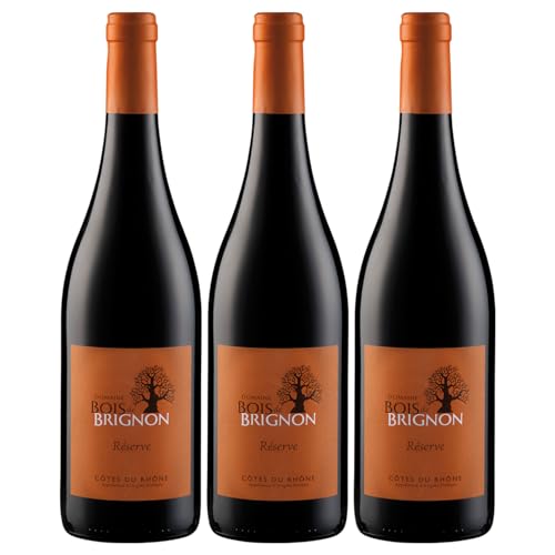 Bois de Brignon Réserve Côtes du Rhône AOP Rotwein Wein Trocken Côtes du Rhône Frankreich inkl. FeinWert E-Book (3 x 0,75l) von FeinWert