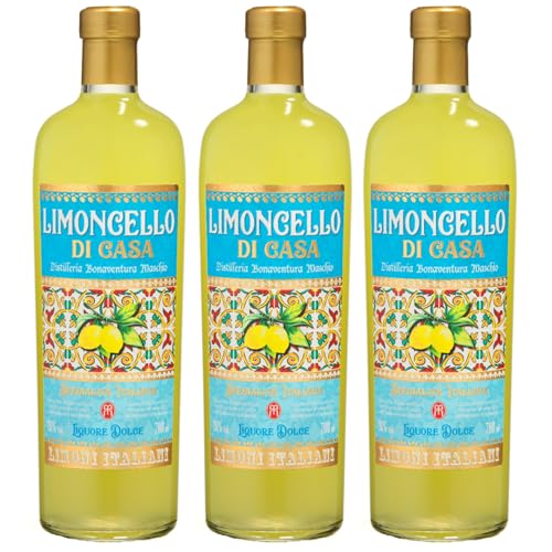 Bonaventura Maschio Liquori Dolci Limoncello di Casa Likör Italien Inkl. FeinWert E-Book (3 x 0,7l) von FeinWert