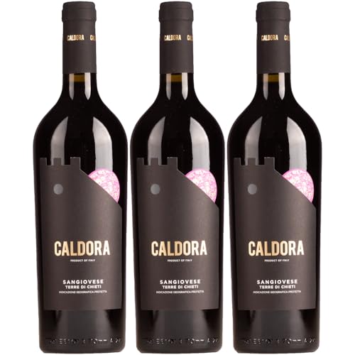 Caldora Sangiovese Terre di Chieti Rotwein Rot trocken Italien inkl. FeinWert E-Book (3 x 0,75l) von FeinWert