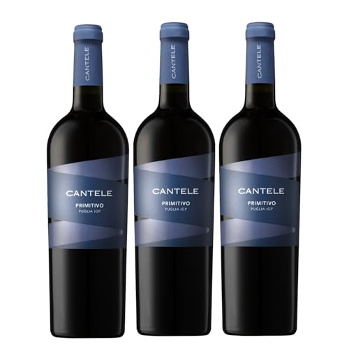 Cantele Primitivo Puglia IGP Rotwein Rot Wein Trocken Italien inkl. FeinWert E-Book (3 x 0,75l) von FeinWert