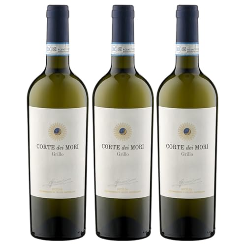 Cantine Minini Corte dei Mori Grillo DOC Sicilia Weißwein Wein Trocken Sizilien Italien inkl. FeinWert E-Book (3 x 0,75l) von FeinWert