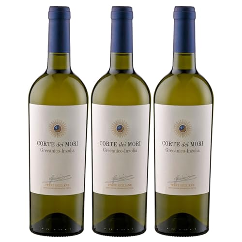 Cantine Minini Corte dei Mori Terre Siciliane Grecanico-Inzolia IGT Weißwein Wein Trocken Sizilien Italien inkl. FeinWert E-Book (3 x 0,75l) von FeinWert