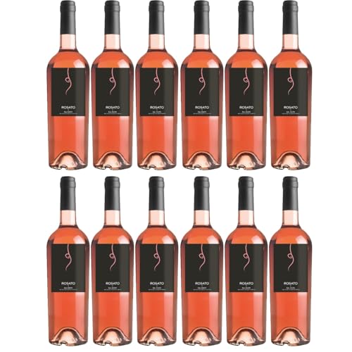 Cantine Minini Salento Rosato IGT Tialini Minini Roséwein Wein Trocken Apulien Italien inkl. FeinWert E-Book (12 x 0,75l) von FeinWert